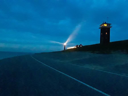 A lovely stroll on the dike in Den Helder with the famous lighthouse 'Lange Jaap' in the background